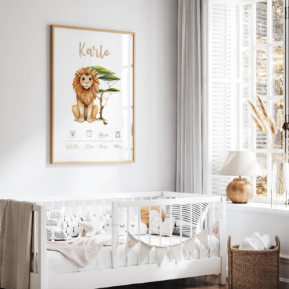 Custom Animal Kids Poster Lion UAE – Lion Safari Adventure | HIA Workshop®