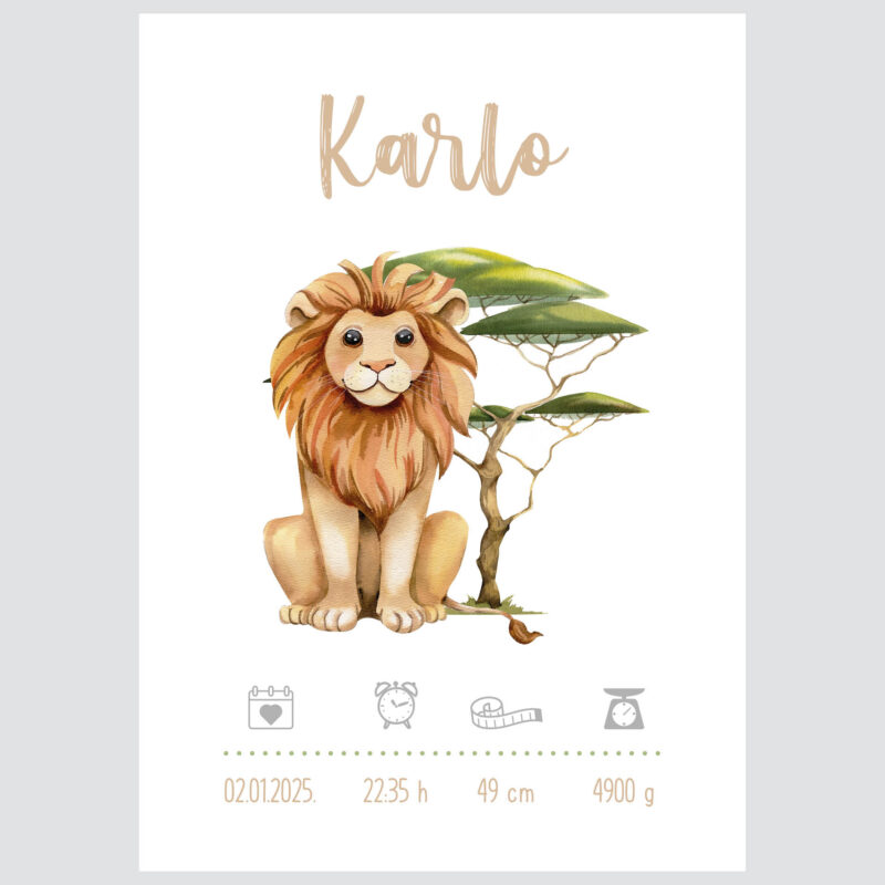 Custom Animal Kids Poster Lion UAE – Lion Safari Adventure | HIA Workshop® - Image 2