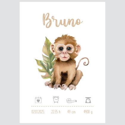 Personalised Safari Poster Monkey UAE – Monkey Safari Adventure | HIA Workshop®