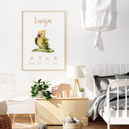 Personalised Kids Poster Parrot UAE – Parrot Safari Adventure | HIA Workshop®