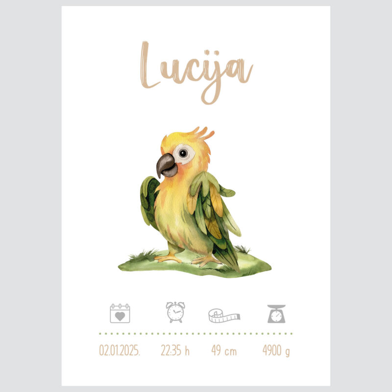 Personalised Kids Poster Parrot UAE – Parrot Safari Adventure | HIA Workshop® - Image 2