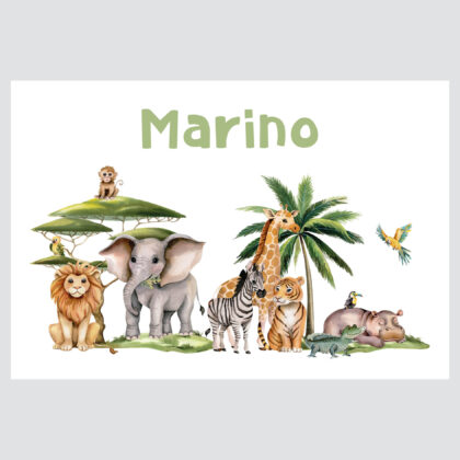 Personalised Kids Poster Safari UAE – Simple Safari Adventure | HIA Workshop®