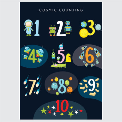 Poster for children's room | Space counter