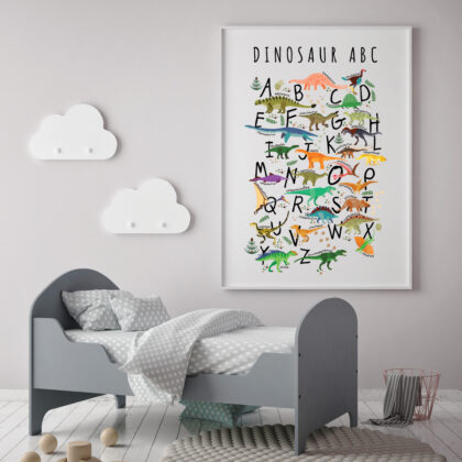 Poster for children's room | Dinosaur alphabet