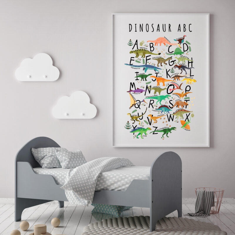 Poster for children's room | Dinosaur alphabet