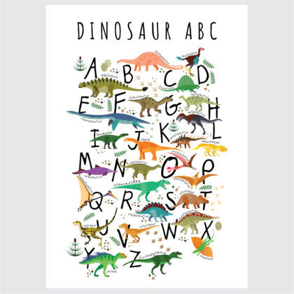 Poster for children's room | Dinosaur alphabet