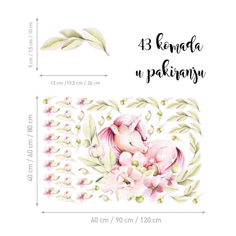 Kids Room Wall Decals – Dreaming Unicorn - Image 2