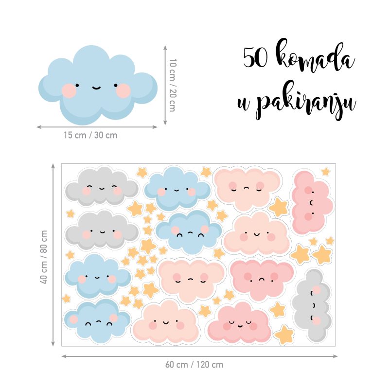 Wall Stickers UAE – Clouds Family - Image 2