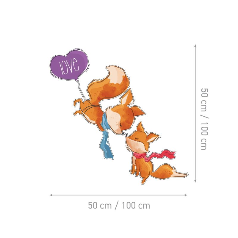 Kids Wall Stickers – Foxy Kiss - Image 2