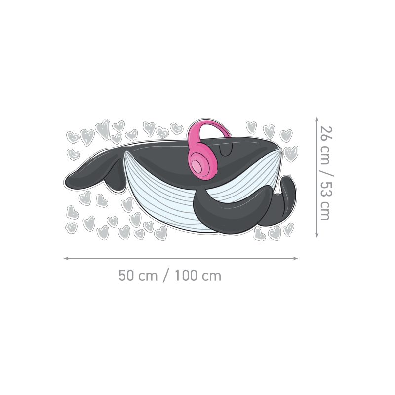 Children’s Wall Stickers – Music Whale - Image 2