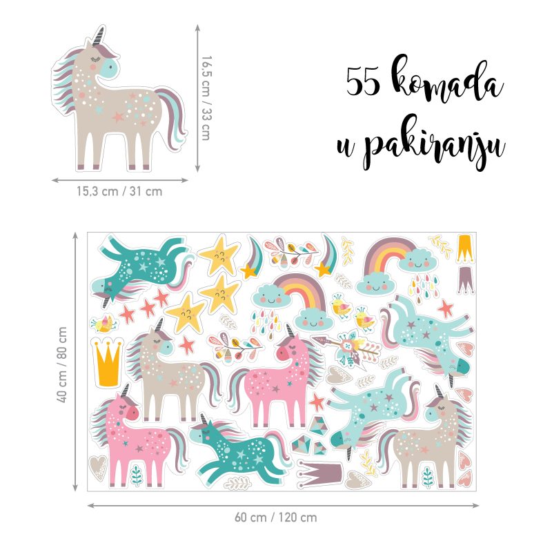 Kids Wall Stickers – Unicorn Gang - Image 2