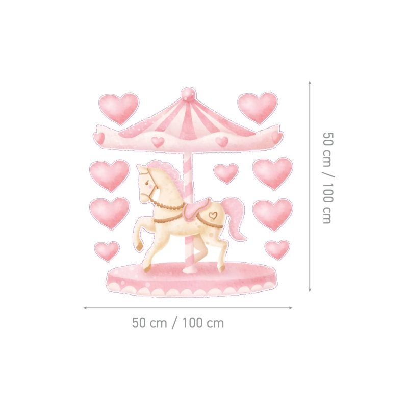 Children’s Wall Stickers – Romantic Carousel - Image 2