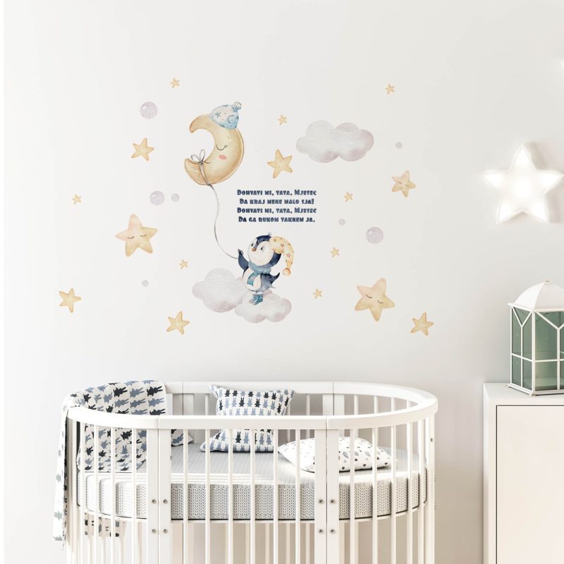 Moon and Bear Kids Wall Stickers – Catch the Moon for Me A