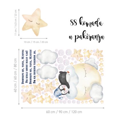 Wall Stickers UAE – Catch the Moon for Me B | Penguin on the Moon