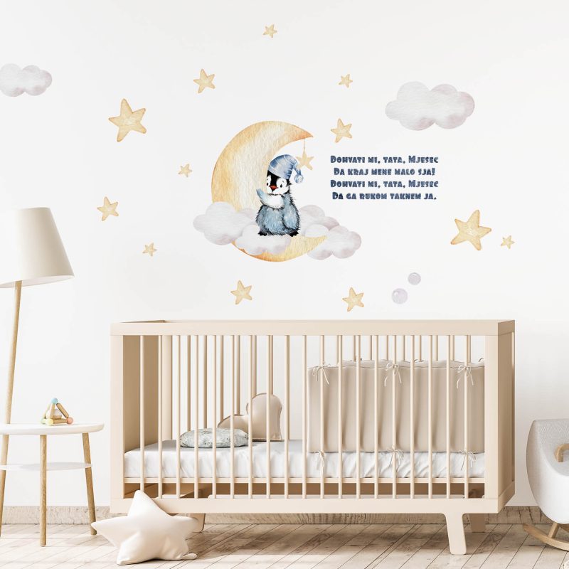 Bunny on the Moon Wall Stickers – Catch the Moon for Me C for kids room