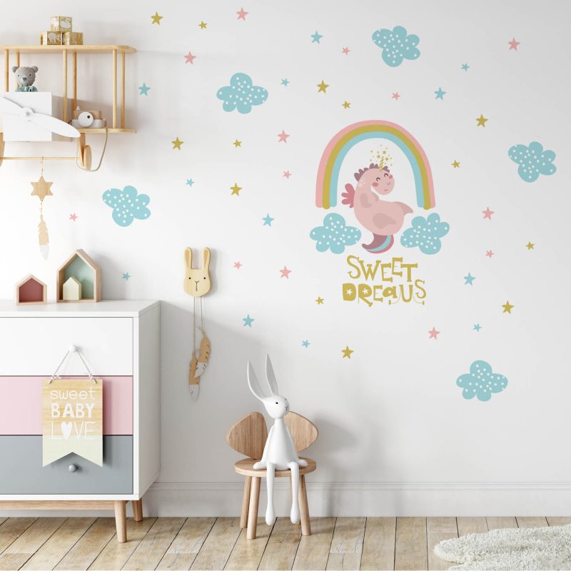 Kids Wall Stickers – Dragon Unicorn