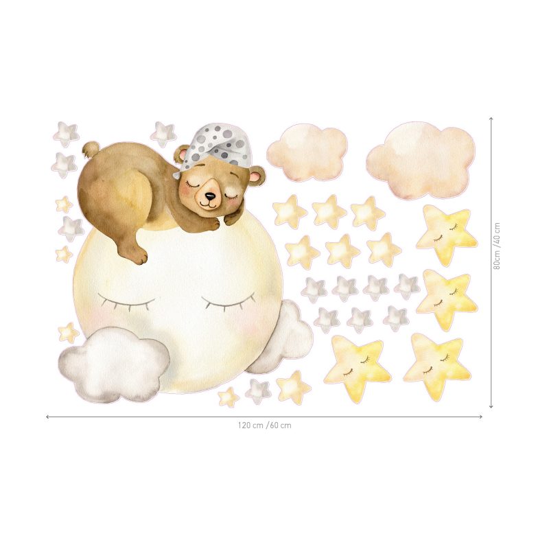 Kids Wall Stickers – Dreaming Bear | HIA Workshop® - Image 2