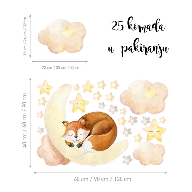 Kids Room Wall Decals – Dreaming Fox | HIA Workshop® - Image 2