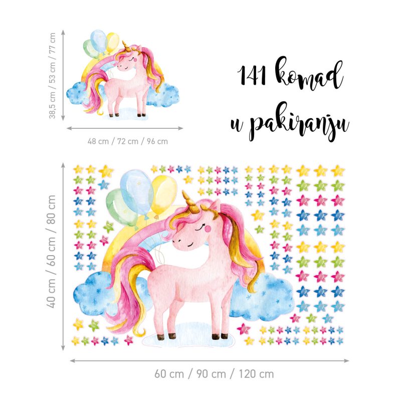 Kids Room Wall Decals – Joyful Unicorn - Image 2