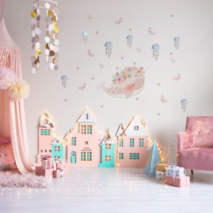 Kids Wall Stickers – Pink Whale