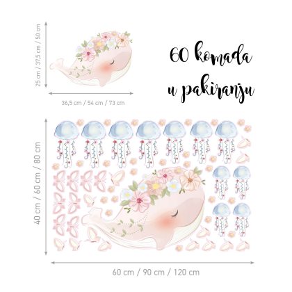 Kids Wall Stickers – Pink Whale