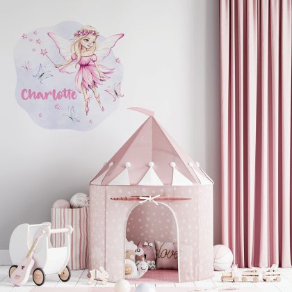 Name sticker for children's room wall Fairy | Fairy Tale Pink | HIAWorkshop®