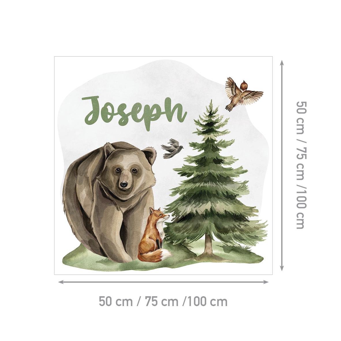 Name Sticker for Children's Room Wall Bear | Bear's Secret Life | HIAWorkshop® - Image 2