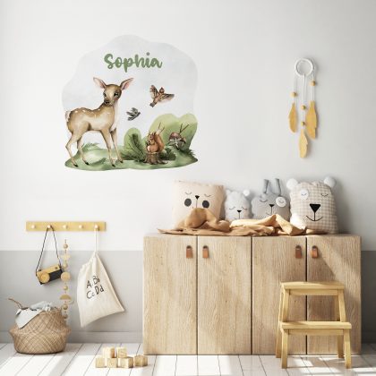 Nursery wall name sticker Deer | Deer's Secret Life | HIAWorkshop®