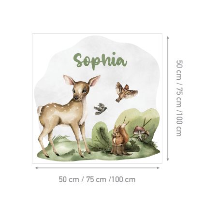 Nursery wall name sticker Deer | Deer's Secret Life | HIAWorkshop®