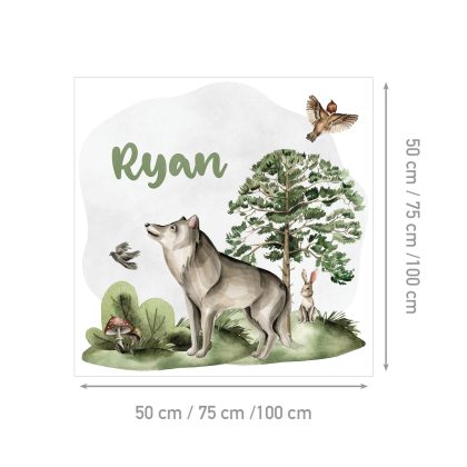 Name sticker for children's room wall Wolf | Wolf's Secret Life | HIAWorkshop®
