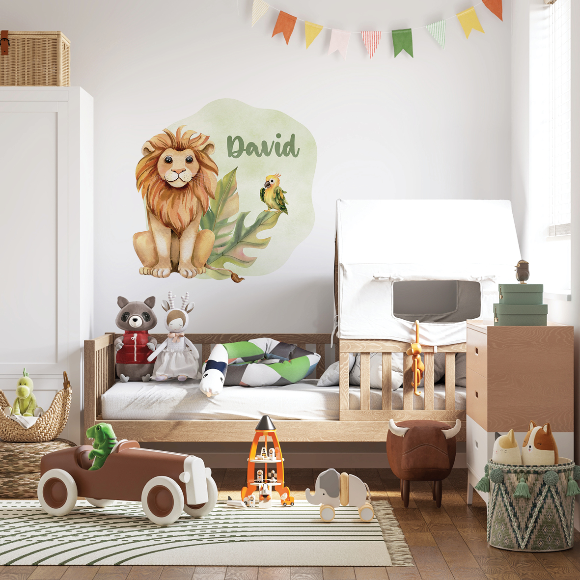 Lion Name Wall Sticker for Kids Room | Lion’s Safari Adventure | HIAWorkshop®