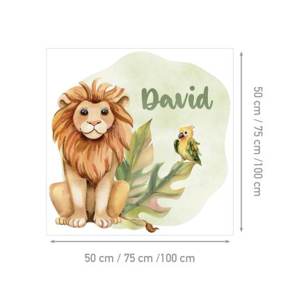 Lion Name Wall Sticker for Kids Room | Lion’s Safari Adventure | HIAWorkshop®