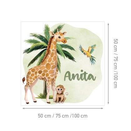 Giraffe Name Wall Sticker for Kids Room | Giraffe’s Safari Adventure | HIAWorkshop®