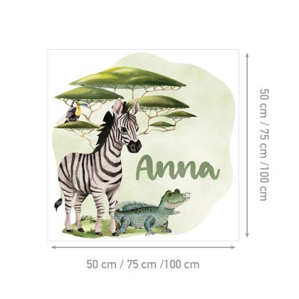 Zebra Nursery Wall Name Sticker | Zebra’s Safari Adventure | HIAWorkshop®