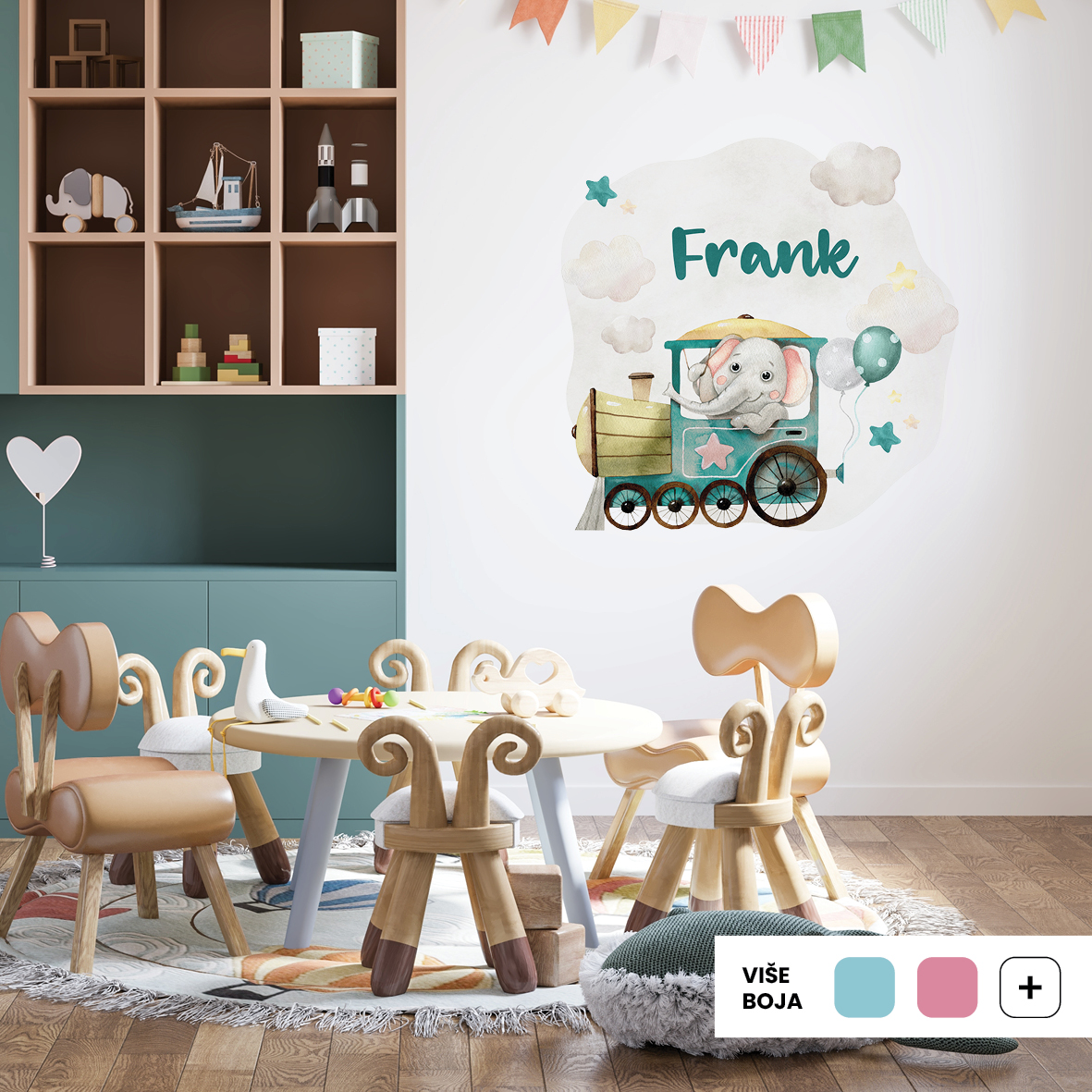 Personalized Kids Wall Sticker Train | Carnival Train | HIAWorkshop® - Image 3