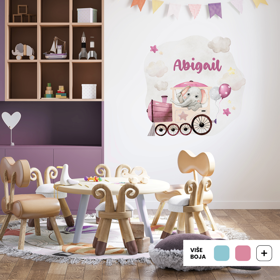 Personalized Kids Wall Sticker Train | Carnival Train | HIAWorkshop® - Image 5