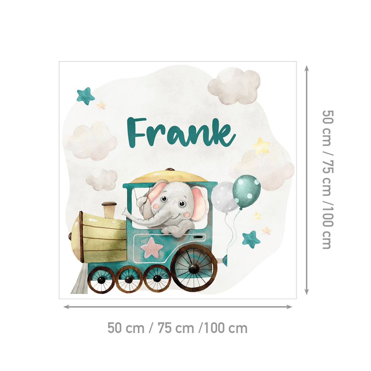 Personalized Kids Wall Sticker Train | Carnival Train | HIAWorkshop® - Image 4