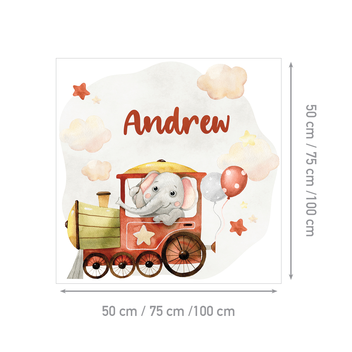 Personalized Kids Wall Sticker Train | Carnival Train | HIAWorkshop® - Image 2