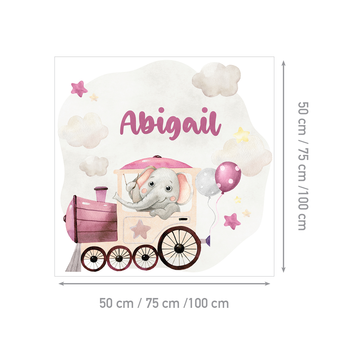 Personalized Kids Wall Sticker Train | Carnival Train | HIAWorkshop® - Image 6