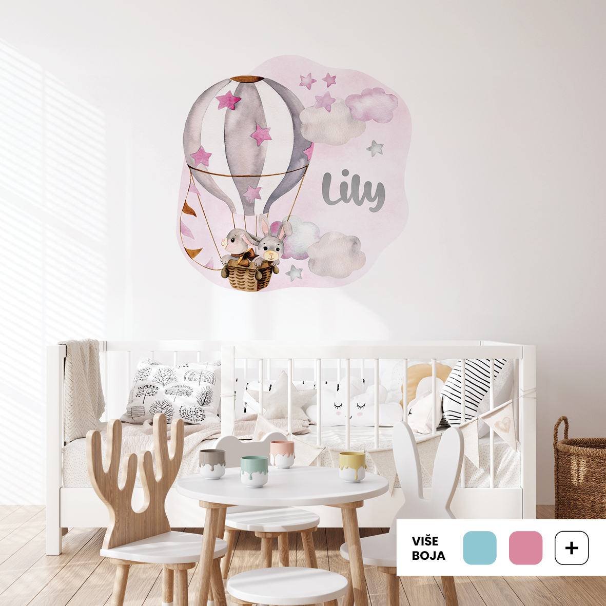 Personalized Kids Wall Sticker Bunnies | Bunnies Among the Clouds | HIA Workshop® - Image 5