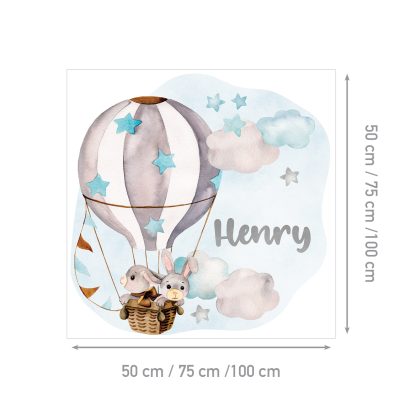 Personalized Kids Wall Sticker Bunnies | Bunnies Among the Clouds | HIA Workshop®