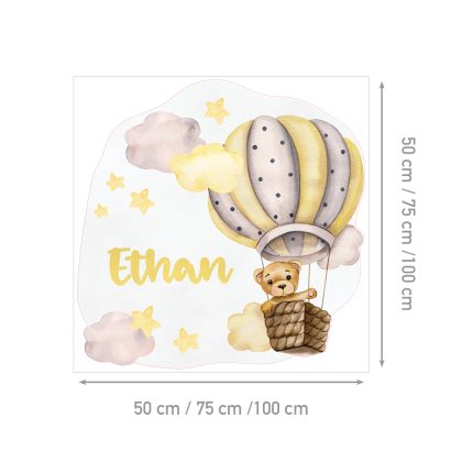 Personalized Kids Wall Sticker Teddy Bear | Bear Among the Clouds | HIA Workshop®