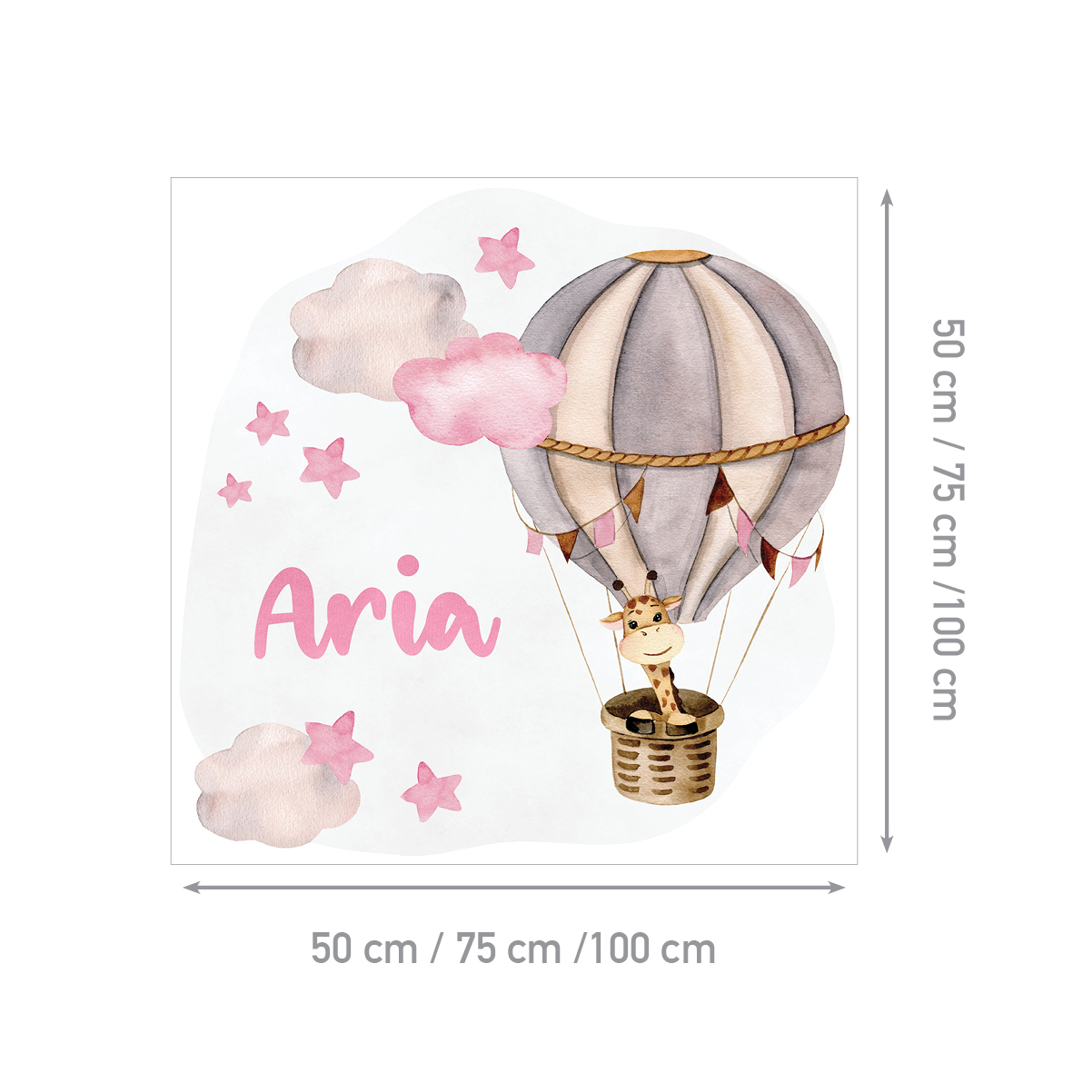 Personalized Kids Giraffe Wall Sticker | Giraffe Among the Clouds | HIA Workshop® - Image 2