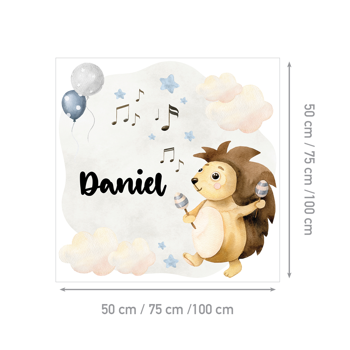 Personalized Kids Hedgehog Wall Sticker | Hedgehog Forest Orchestra | HIA Workshop® - Image 7