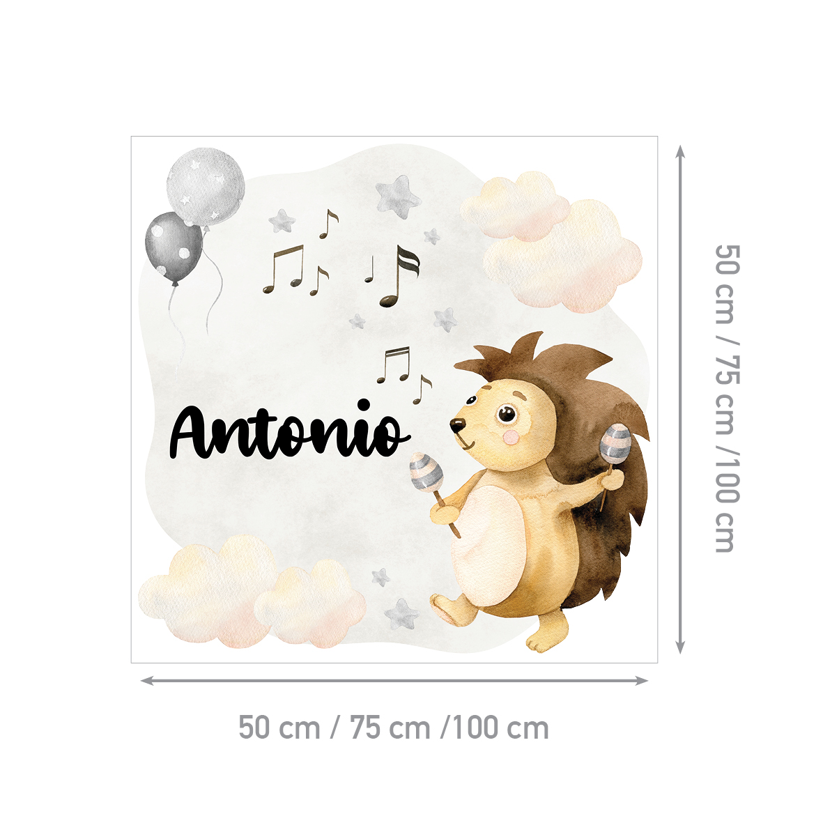Personalized Kids Hedgehog Wall Sticker | Hedgehog Forest Orchestra | HIA Workshop® - Image 8
